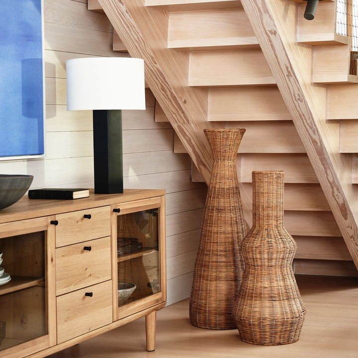 Woven Wicker Floor Vases-Medium