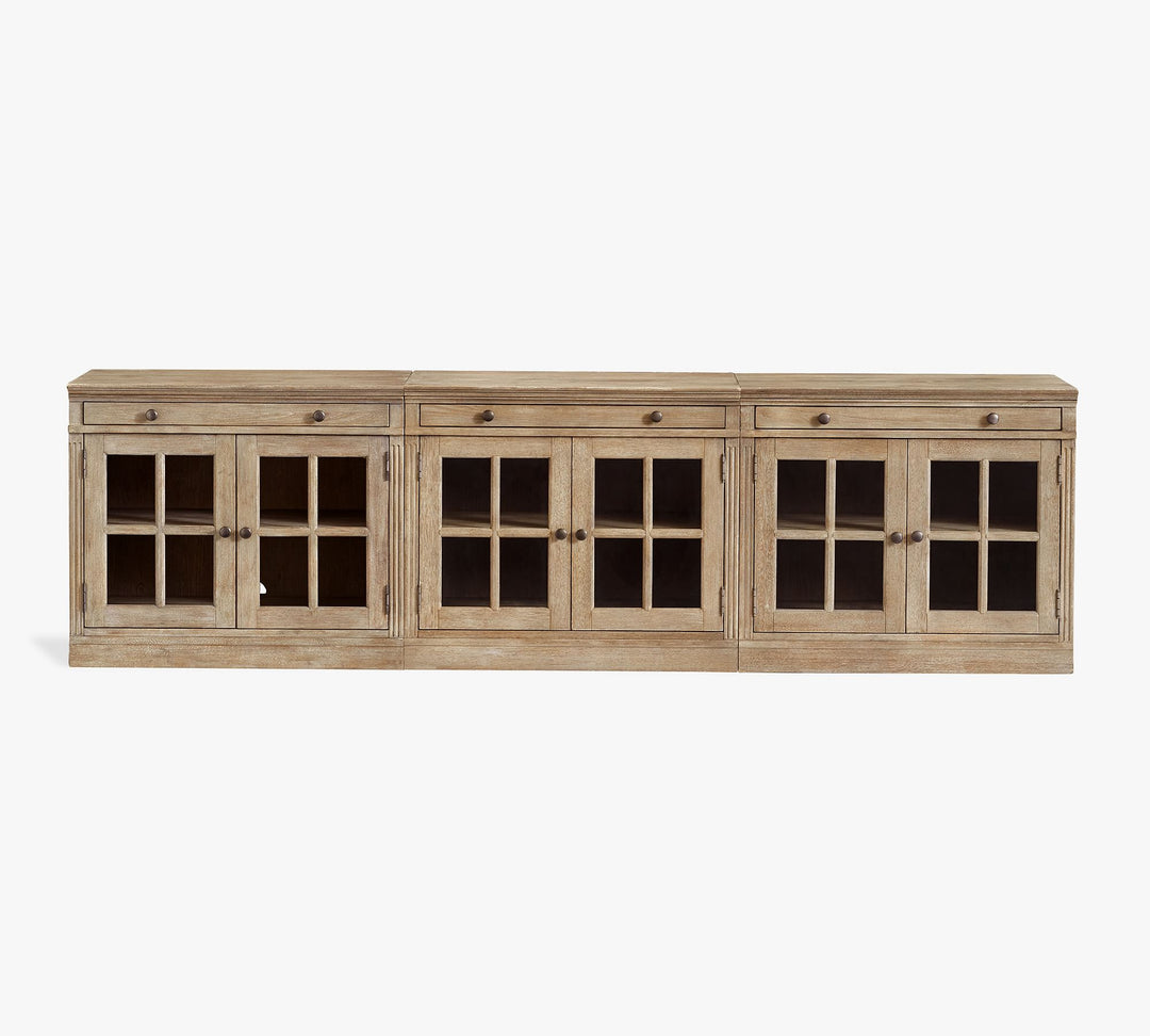 Livingston 105'' Media Console with Glass Cabinets