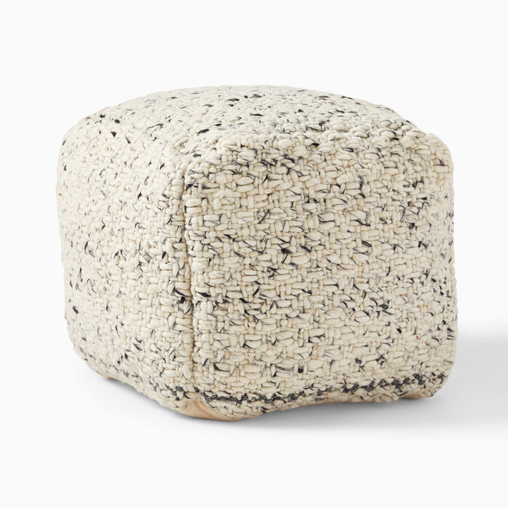 Marled Texture Chunky Pouf