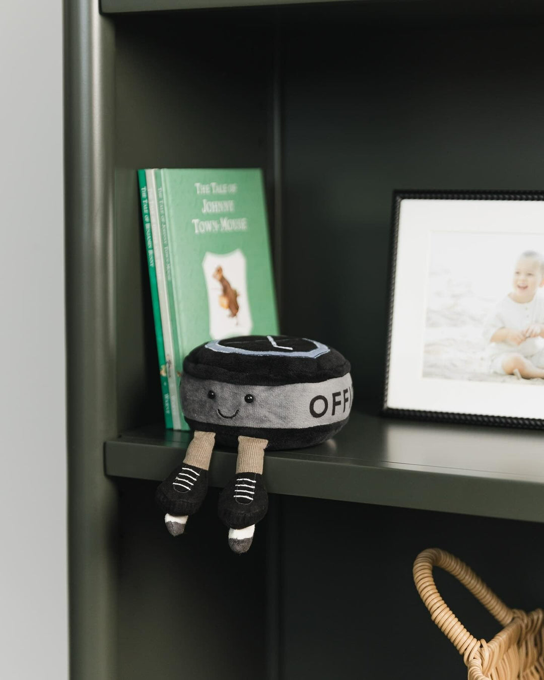 Hampshire Small Olive Green Wood 2 Shelf Bookcase