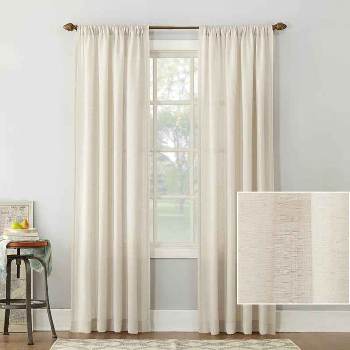 Wayfair Basics Berwick Linen Blend Semi Sheer Rod Pocket Curtain Panel-54"x 63"