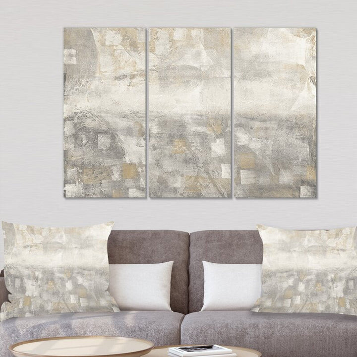 Gray Abstract Watercolor Print Multi Piece Canvas