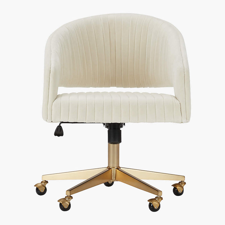Channel Ivory Velvet Office Chair