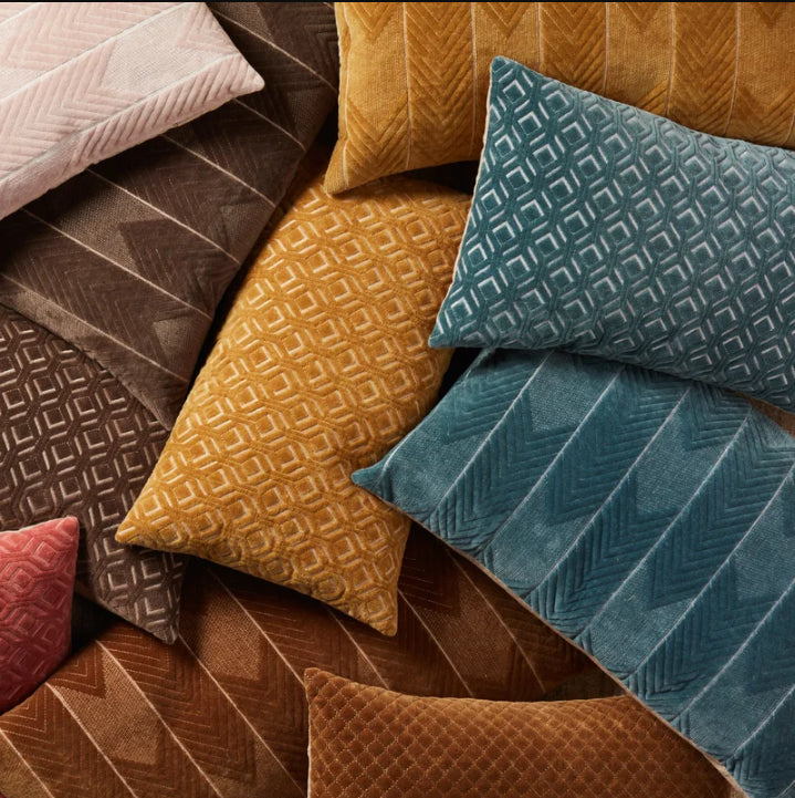 Floretta Embroidered Cotton Lumbar Throw Pillow