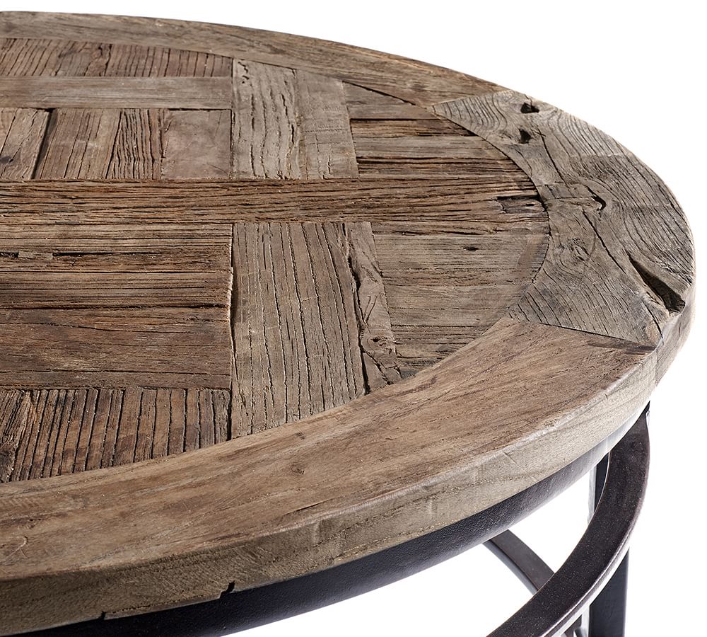 Parquet Reclaimed Wood Round Coffee Table