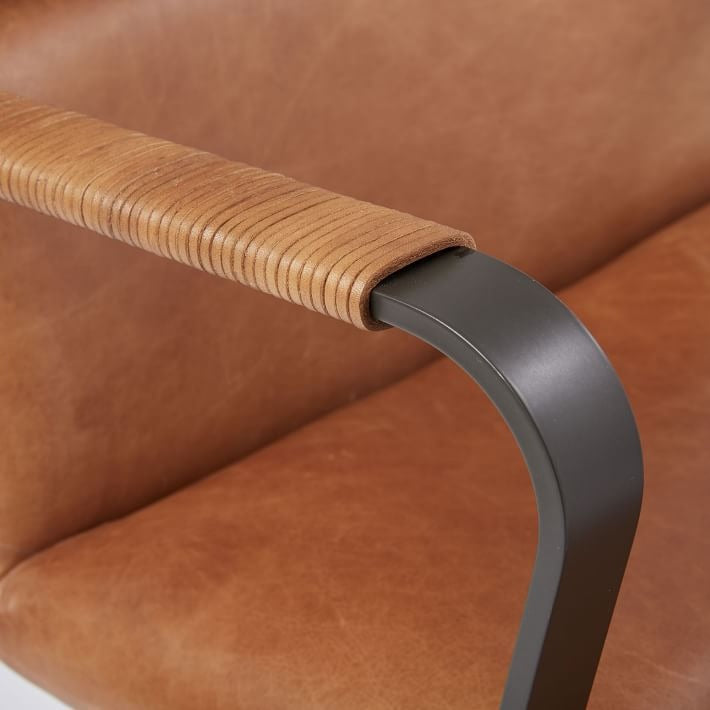 Cooper Mid Century Leather Swivel Office Chair