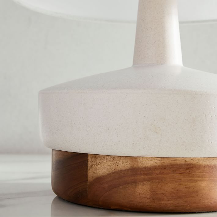 Wood and Ceramic Table Lamp
