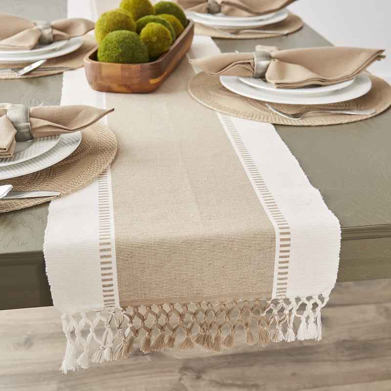 Kizer Striped 100% Cotton Table Runner
