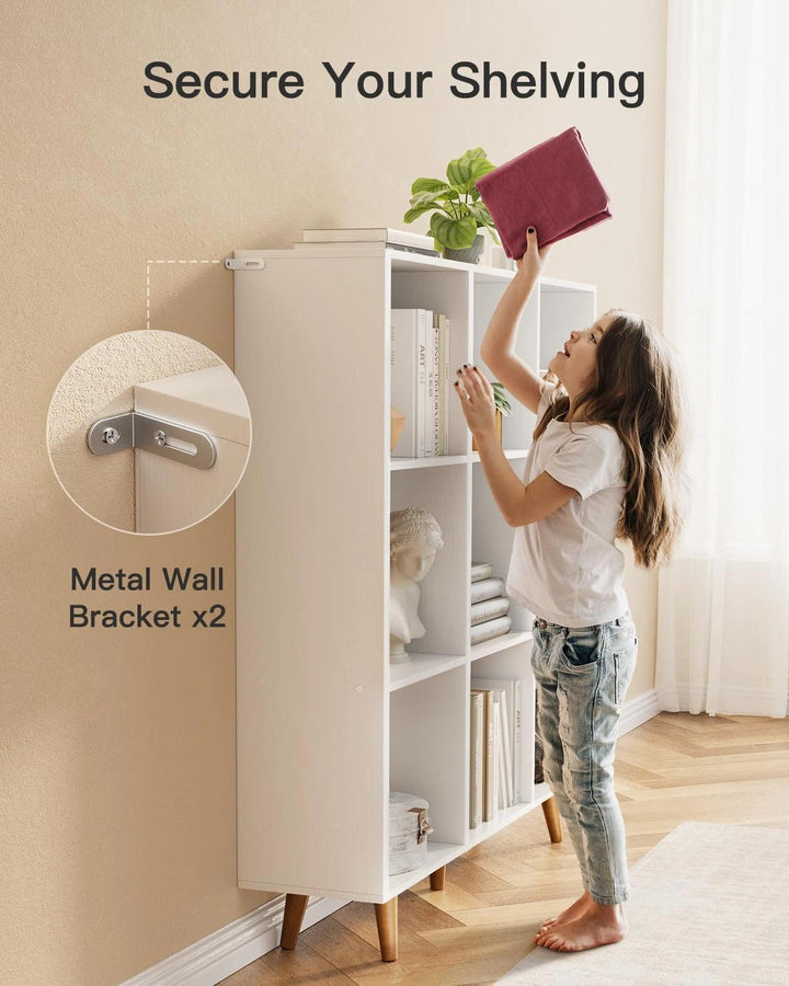 Wood Cube Bookcase Vertical Book Rack Library Shelves