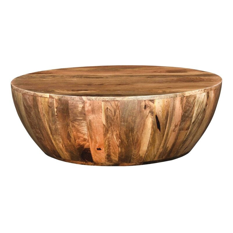 Beliveau Solid Wood Drum Coffee Table