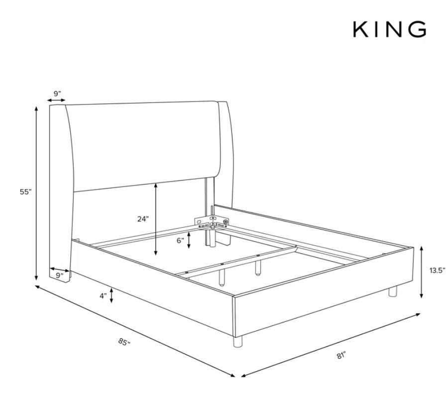 Tilly Upholstered Bed Classic Linen