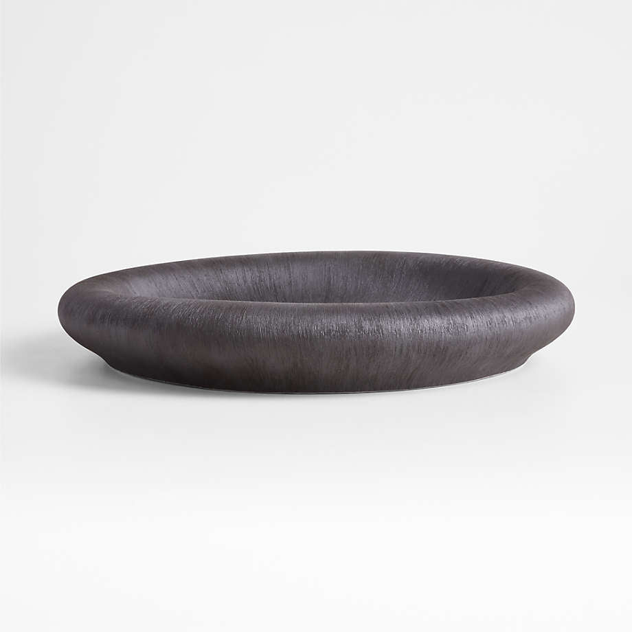 Alura Black Ceramic Decorative Centerpiece Bowl 16"