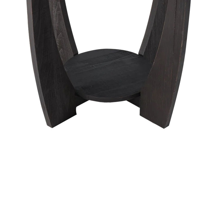 Arch Farmhouse End Table with Storage Shelf