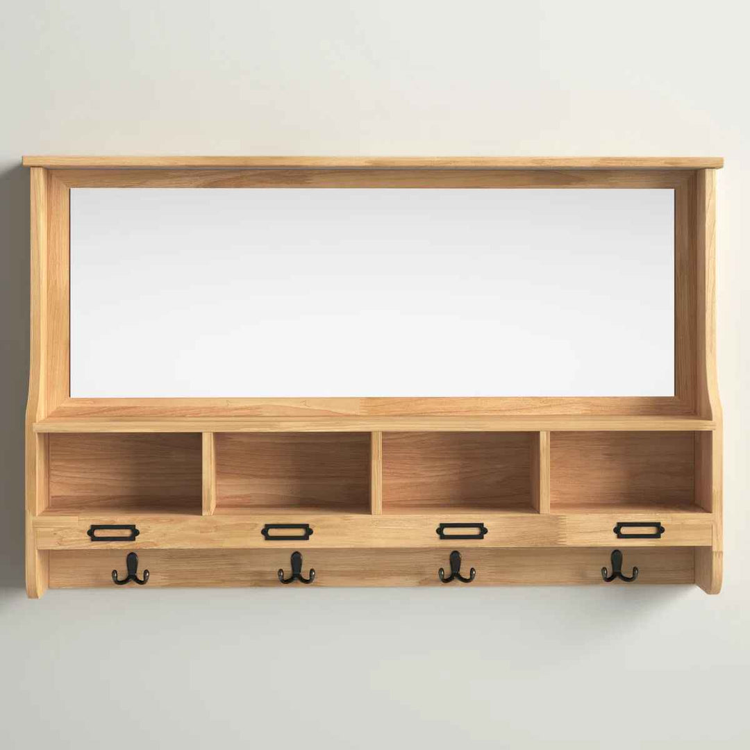 Hofer Wood Flat Wall Mirror