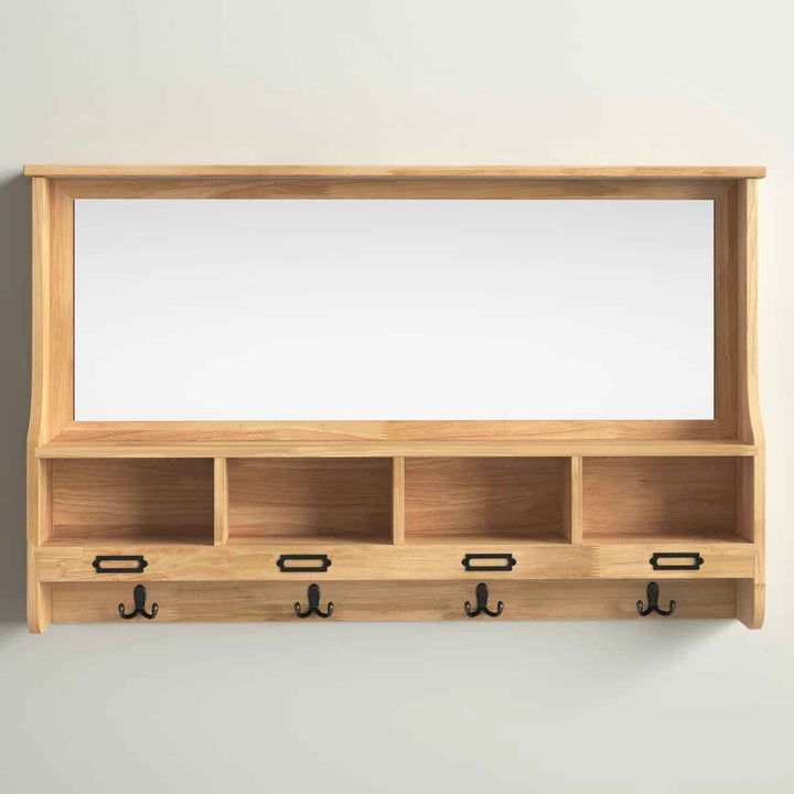 Hofer Wood Flat Wall Mirror