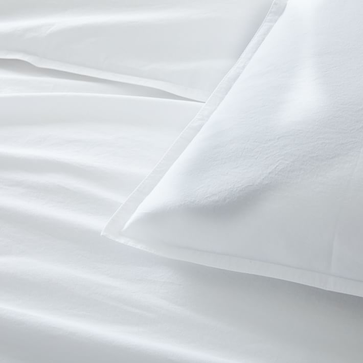 Organic Washed Cotton Percale Duvet Cover-Queen