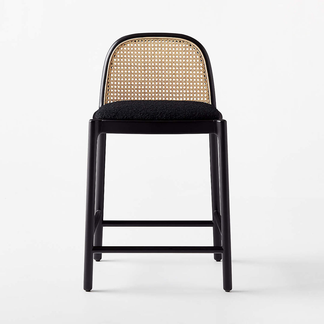 Nadia Black Cane Counter Stool