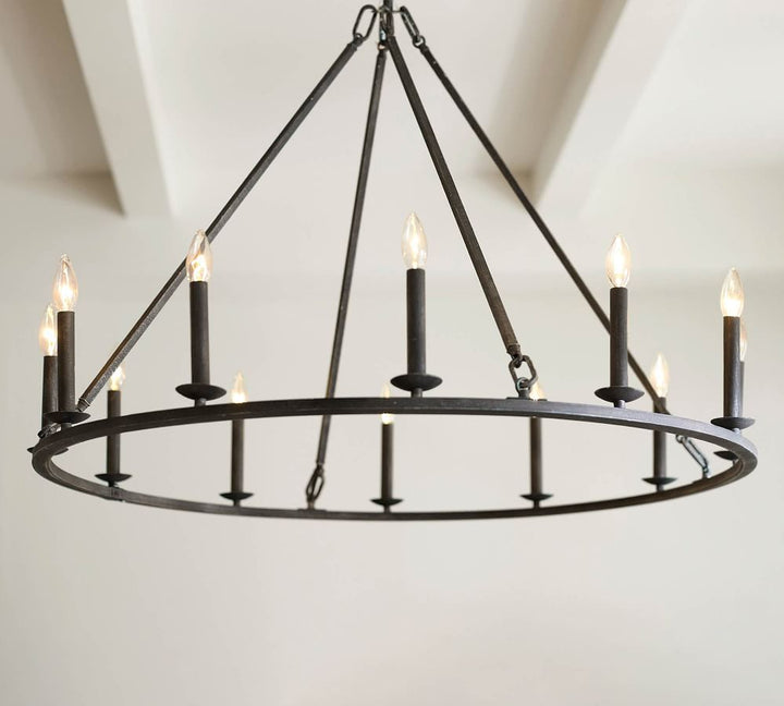 Remington Iron Round Chandelier