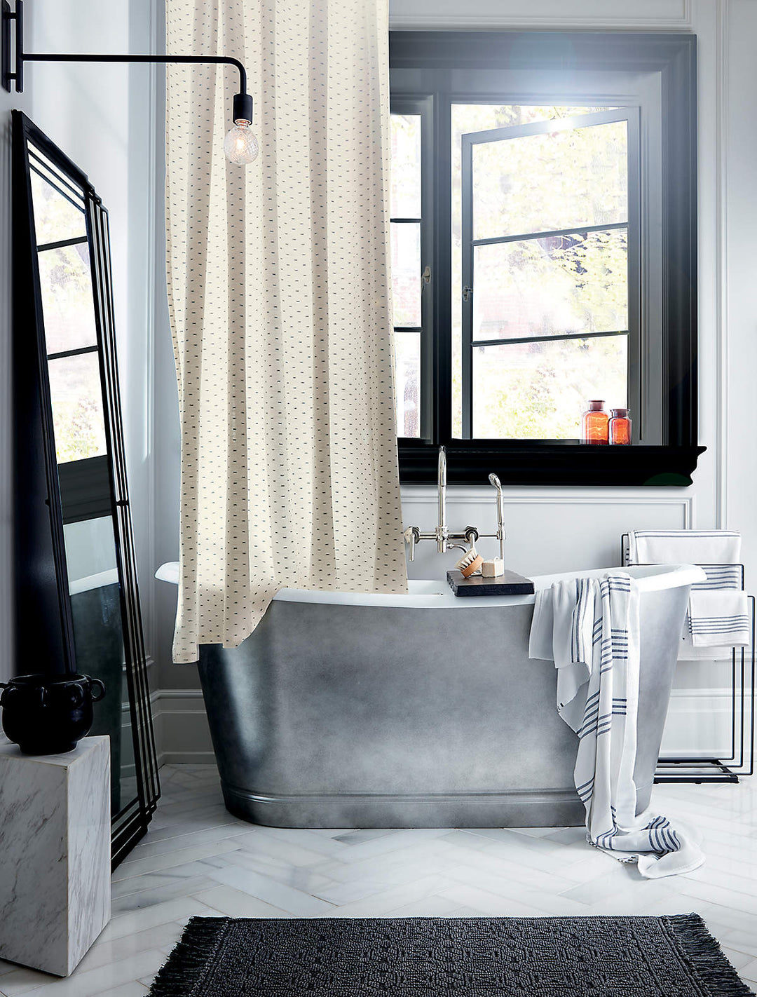 LIVE EDGE CHARRED BATH CADDY