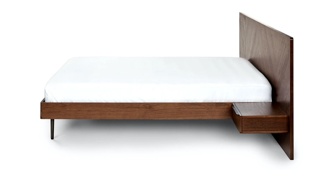 Nera Walnut Bed with Nightstands- Queen