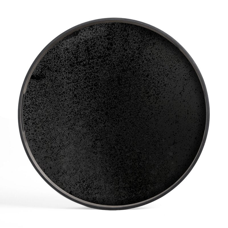 Classics Black Mirror Round Serving Decorative Tray