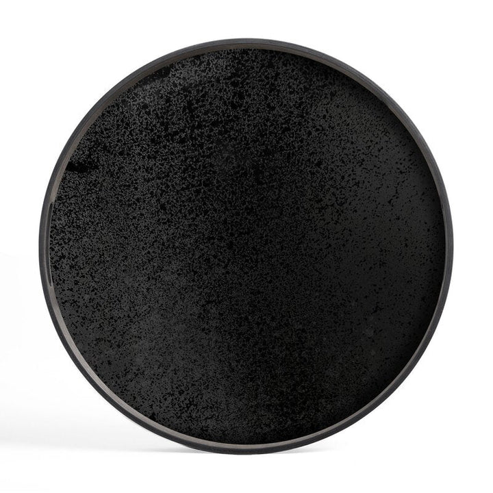 Classics Black Mirror Round Serving Decorative Tray