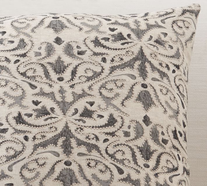 Reilley Linen Embroidered Pillow Covers No Insert-22"x22"
