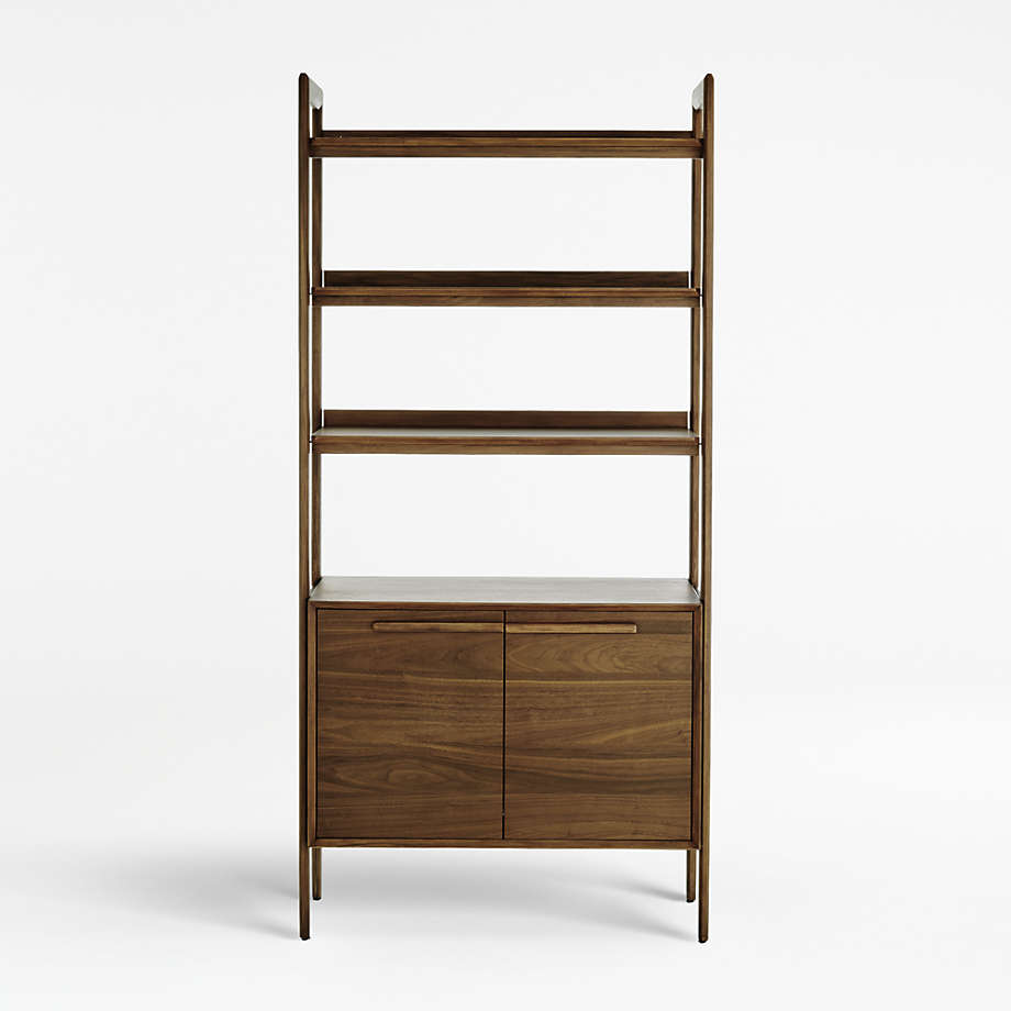Tate Walnut Bookcase Cabinet