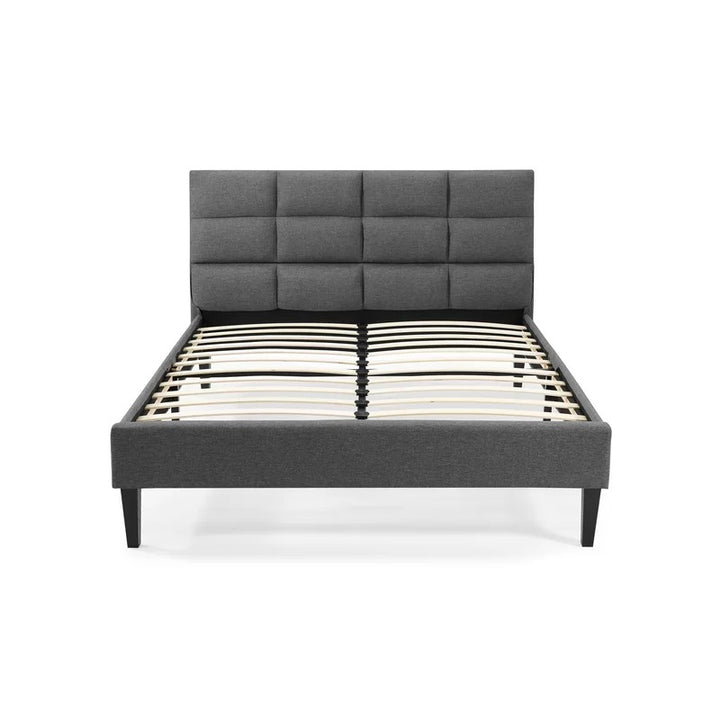 Furniture Queen Tufted Upholstered Low Profile Platform Bed