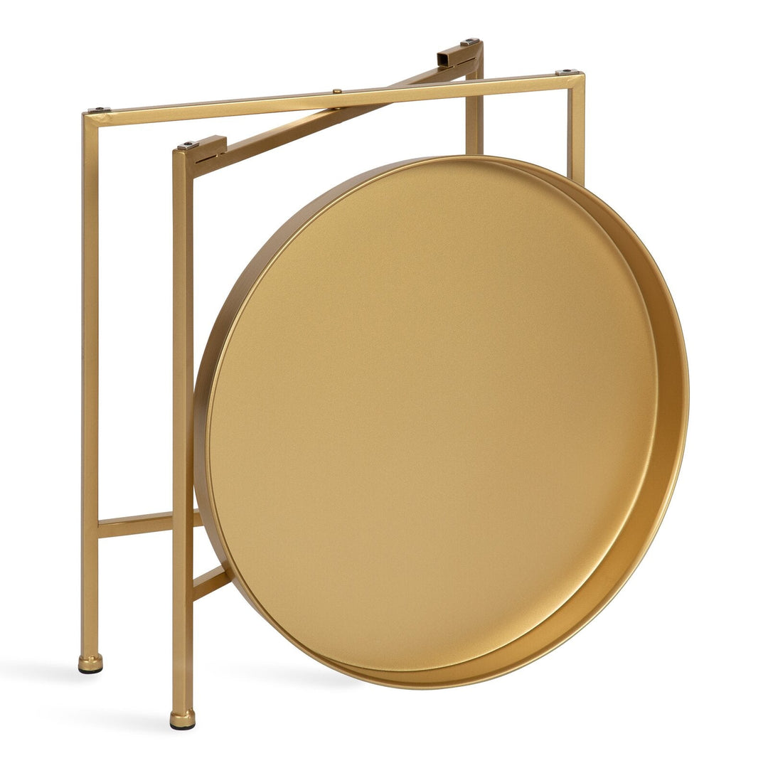 Alvis Iron Tray Top Cross Legs End Table