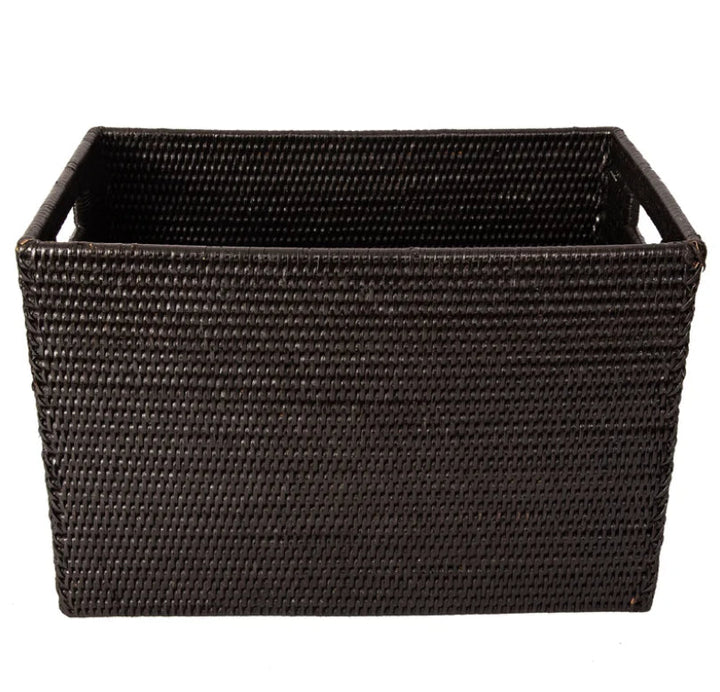 Rattan Basket with Cutout Handles