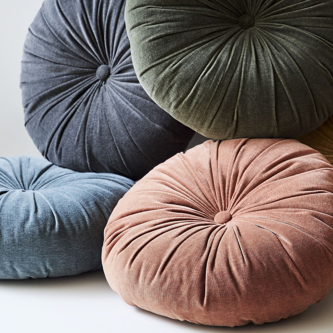 Classic Cotton Velvet Tufted Round Pillow