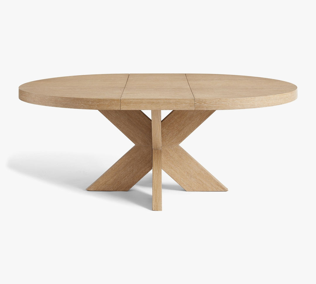 Modern Farmhouse Round Pedestal Extending Dining Table 78