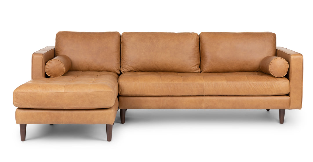 Sven Charme Tan Left Sectional Sofa