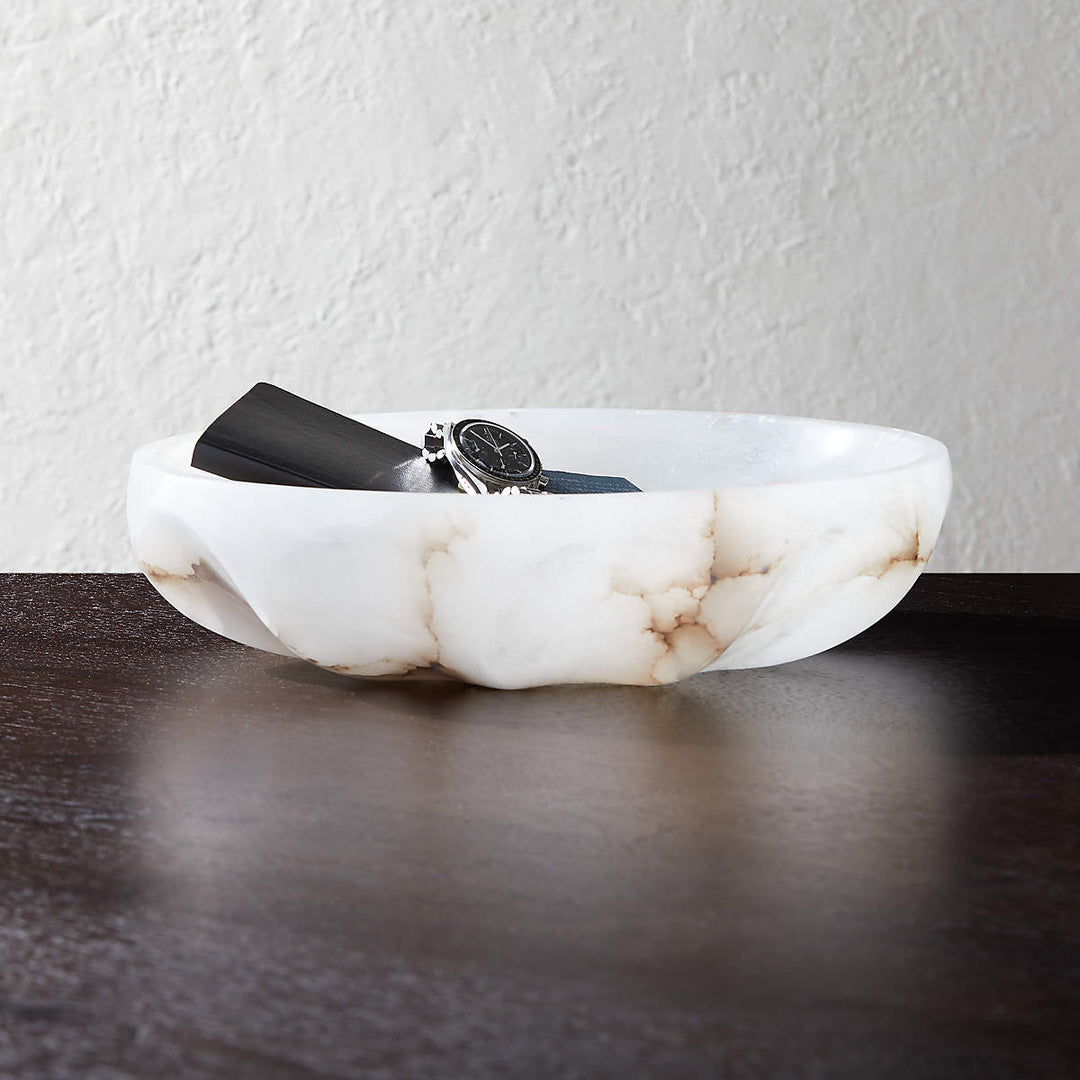 Oyster Alabaster Catchall By Kara Mann