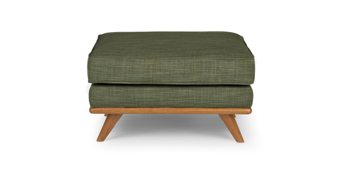 Timber Olio Green Ottoman