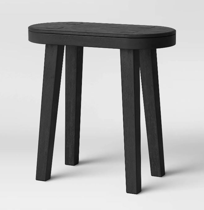 Woodland Carved Wood Accent Table