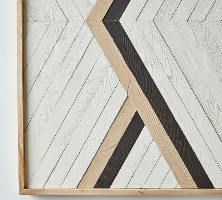 ALEKSANDRA ZEE INLAID WOOD TRIPTYCH WALL ART