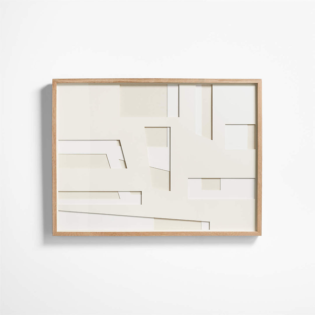 Dimension II Framed Hand Cut Paper Wall Art by Coup d'Esprit with Frame-30"x40"