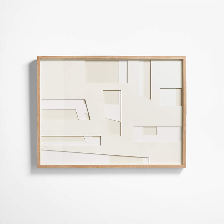 Dimension II Framed Hand Cut Paper Wall Art by Coup d'Esprit with Frame-30"x40"