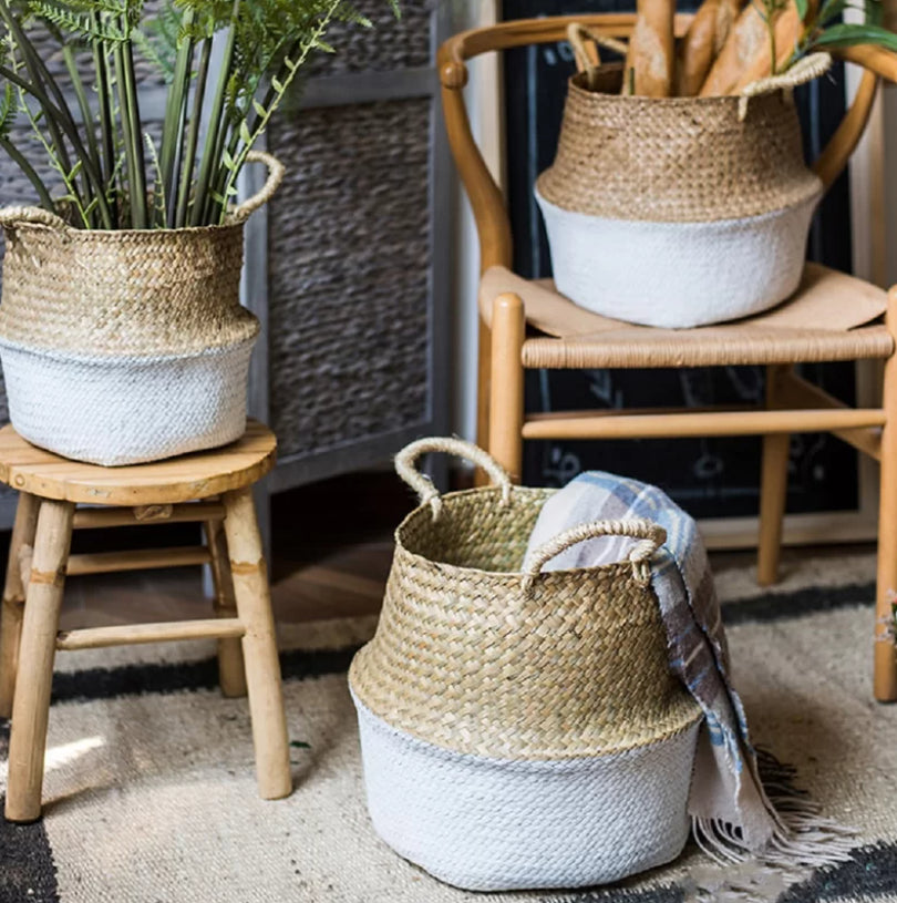 Pop Up Belly Wicker Basket