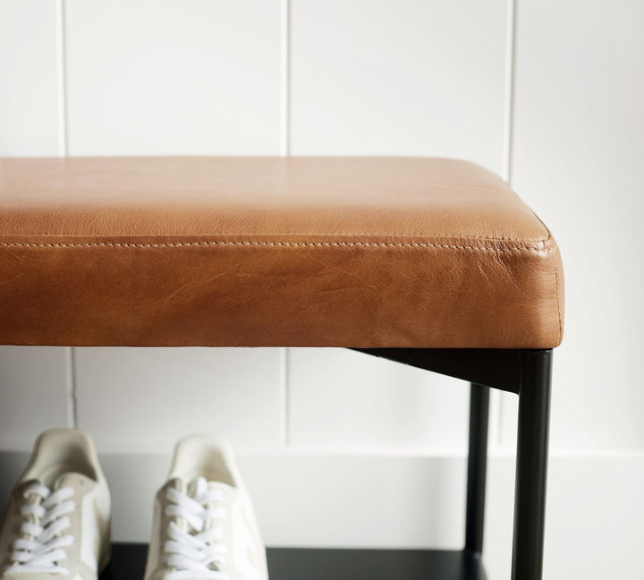 Maison Leather Entry Shoe Bench