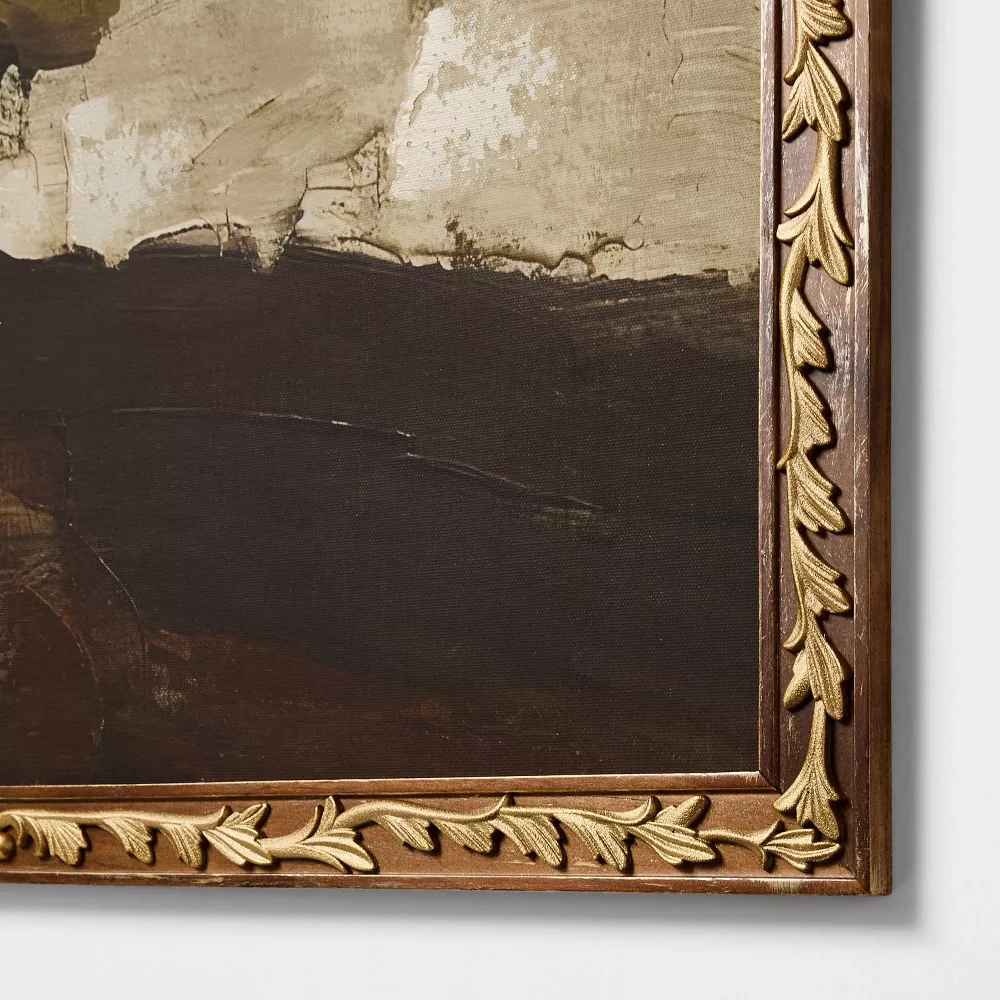 Dark Modern Abstract Framed Art-28"x28"