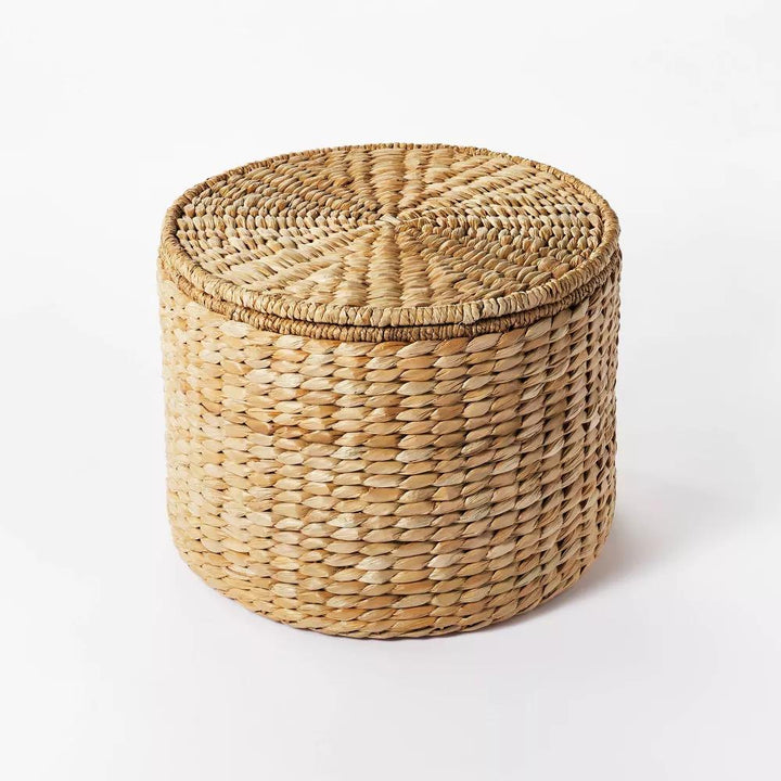 Woven Storage Ottoman Natural