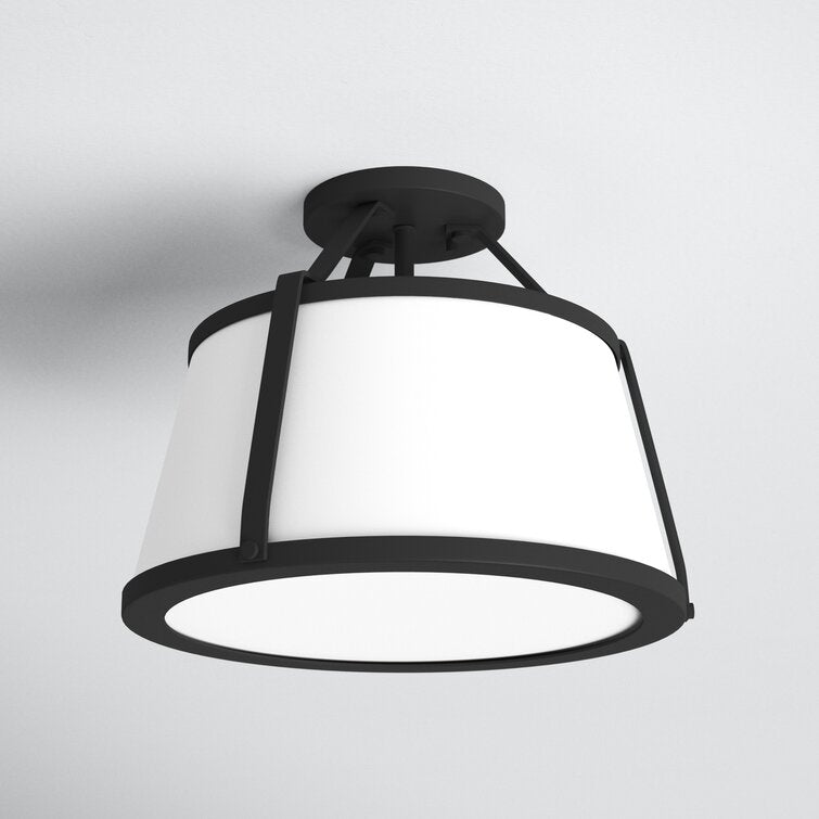 Escher 3 Light Simple Schoolhouse Semi Flush Mount