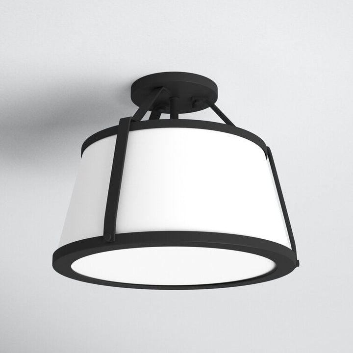 Escher 3 Light Simple Schoolhouse Semi Flush Mount