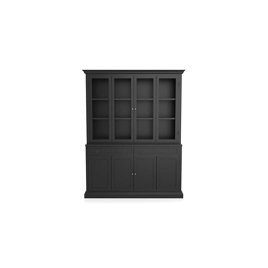 Cameo 2 Piece Bruno Black Glass Door Wall Unit