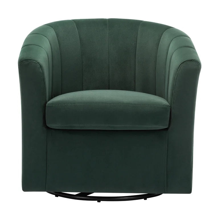Barrentine Velvet Swivel Barrel Chair
