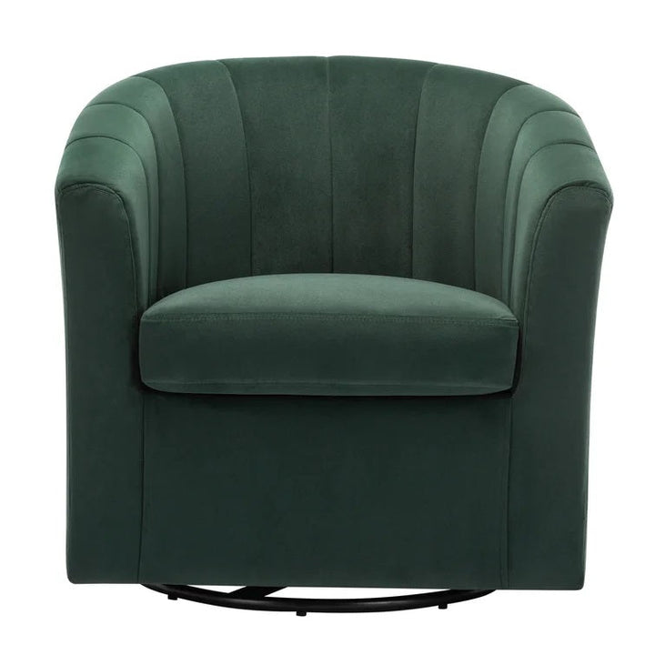 Barrentine Velvet Swivel Barrel Chair