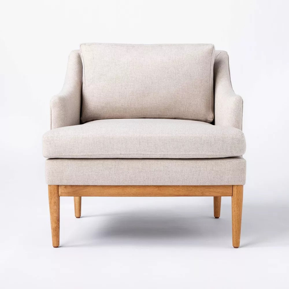 Howell Upholstered Accent Chair with Wood Base